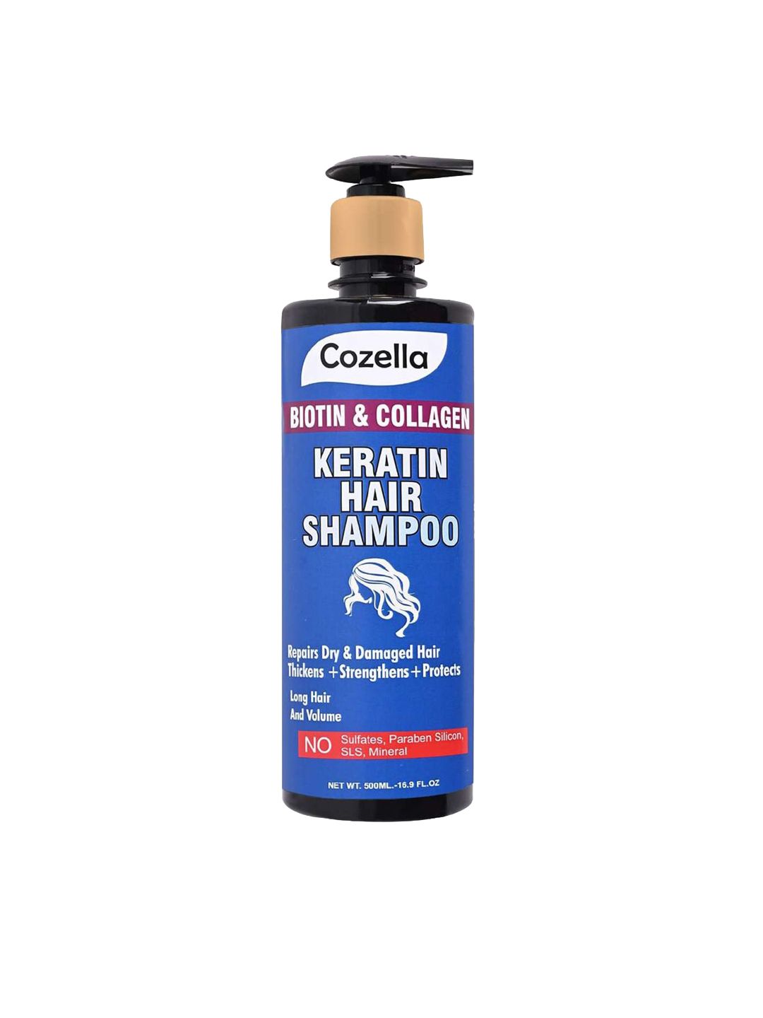 COZELLA Unisex Blue Biotin & Collagen Keratin Hair Shampoo-500ml