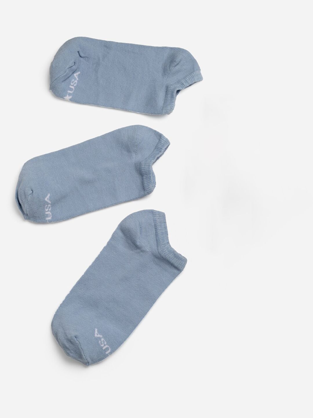 JUMP USA Men Pack of 3 Blue Ankle Length Socks