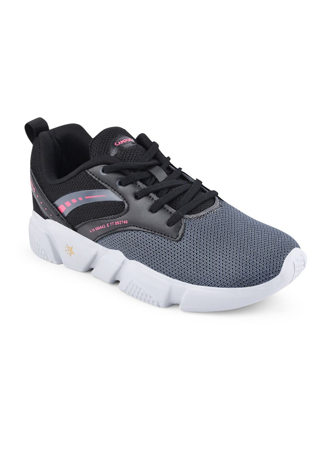 Campus Women Black Mesh Running Shoes Price in India