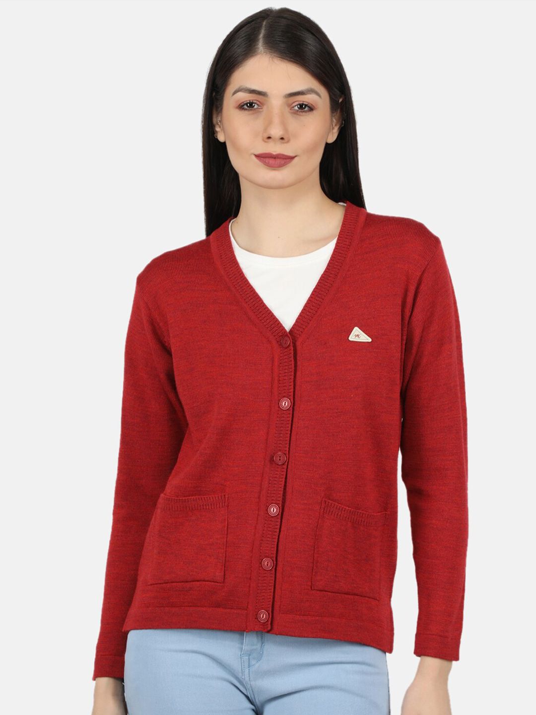 Monte Carlo Women Red Cardigan Price in India