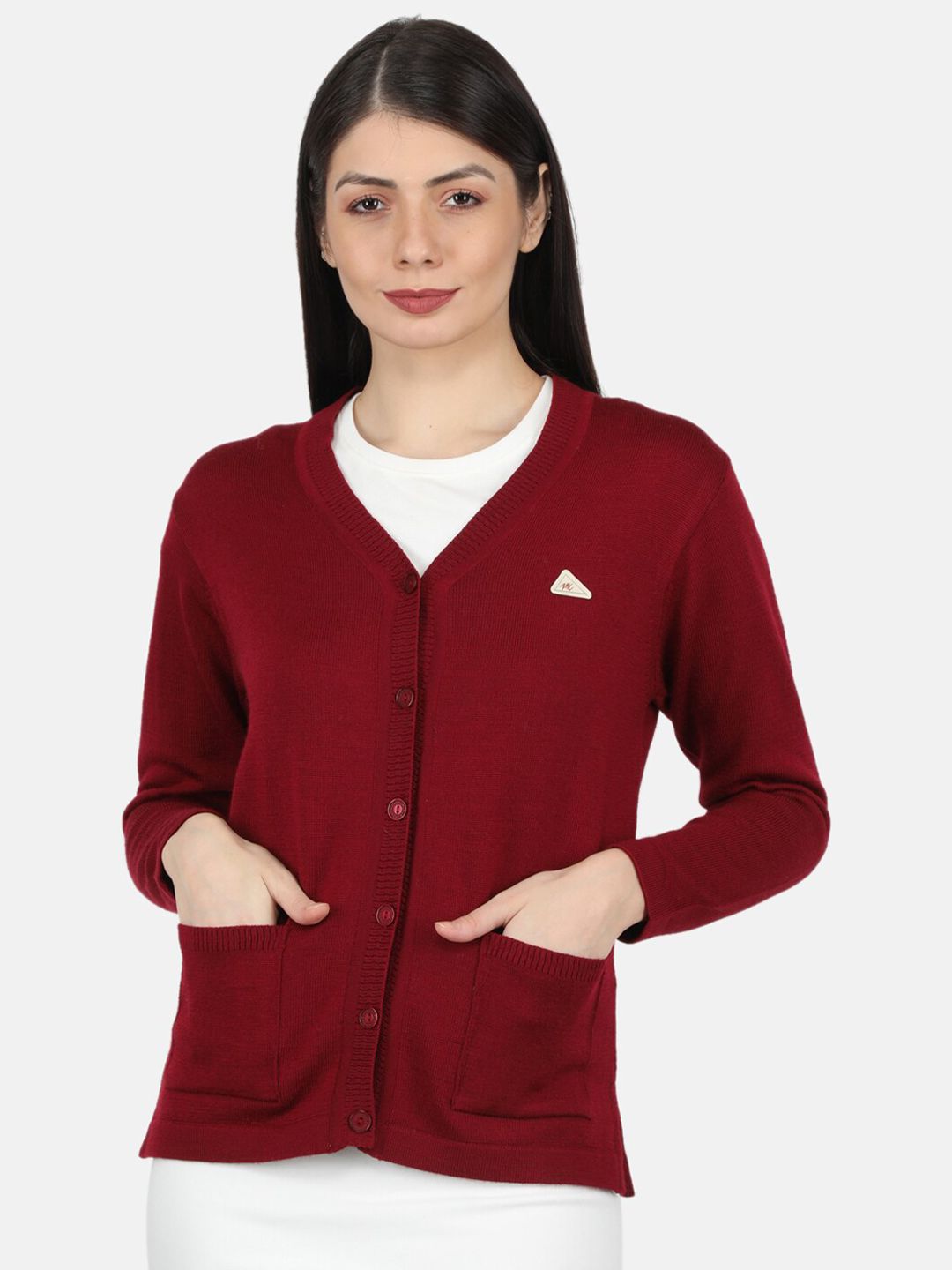 Monte Carlo Women Maroon Cardigan Price in India