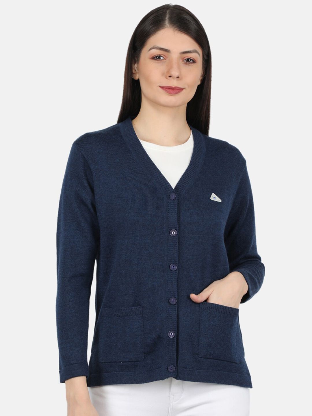 Monte Carlo Women Navy Blue Cardigan Price in India