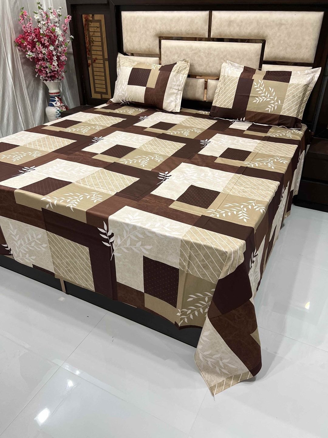 Pure Decor Unisex Brown Bedsheets Price in India