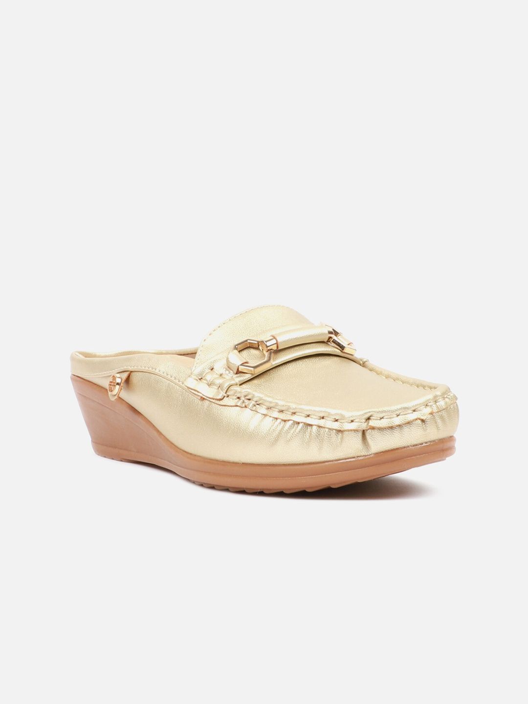 Carlton London Women Gold-Toned Loafers Price in India
