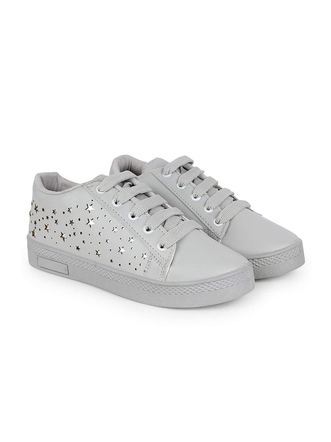 BEONZA Women Grey Printed Sneakers Price in India