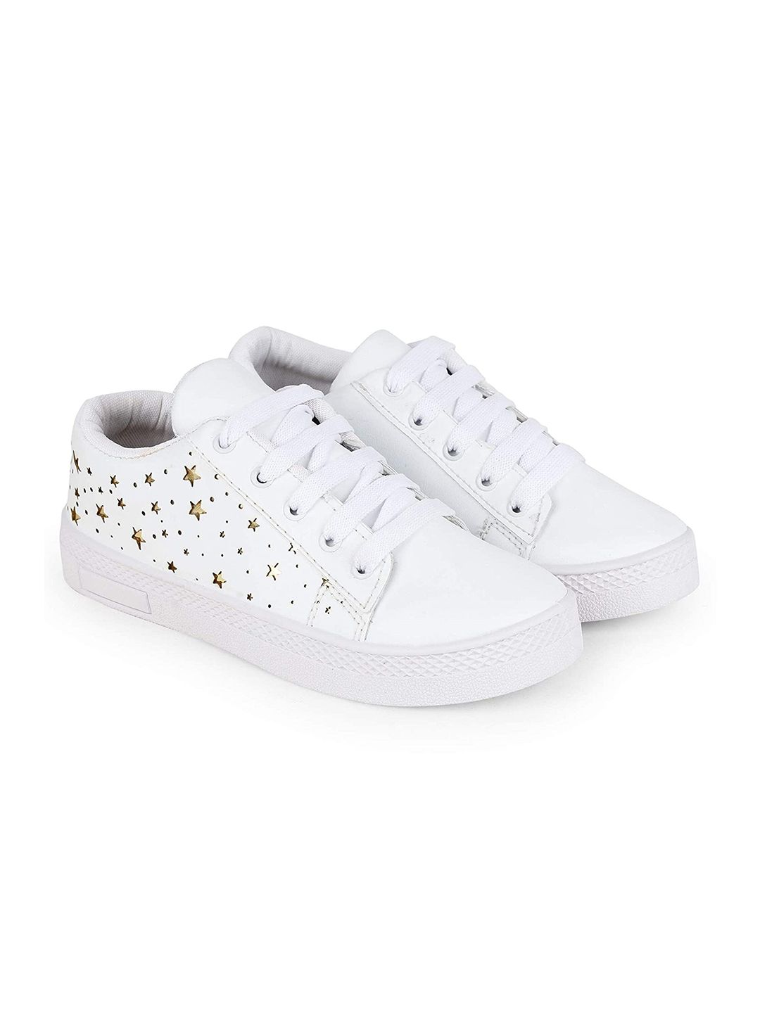 BEONZA Women White Striped Sneakers Price in India