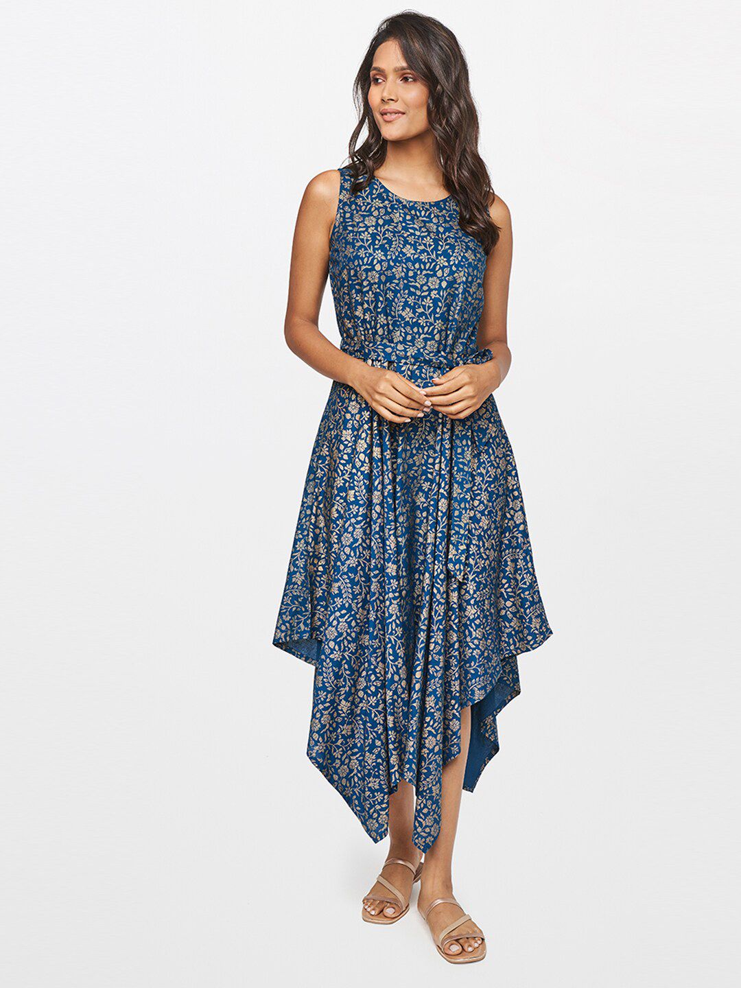 itse Teal Floral Maxi Dress Price in India