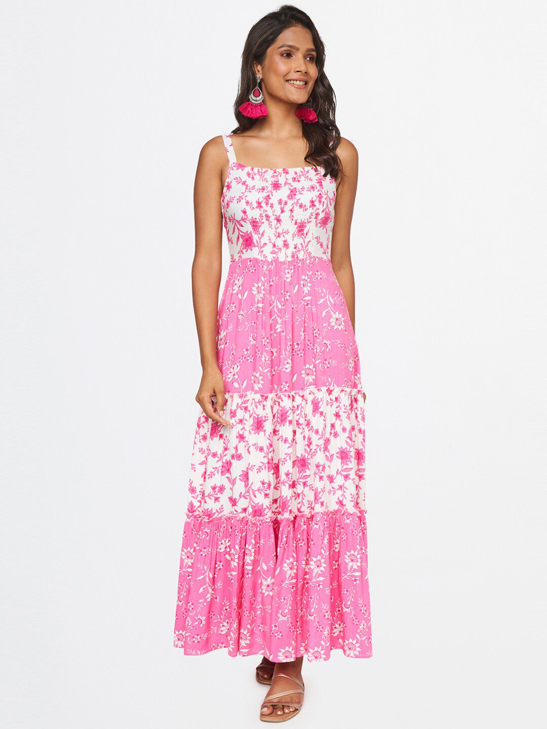 itse Pink Floral Maxi Dress Price in India