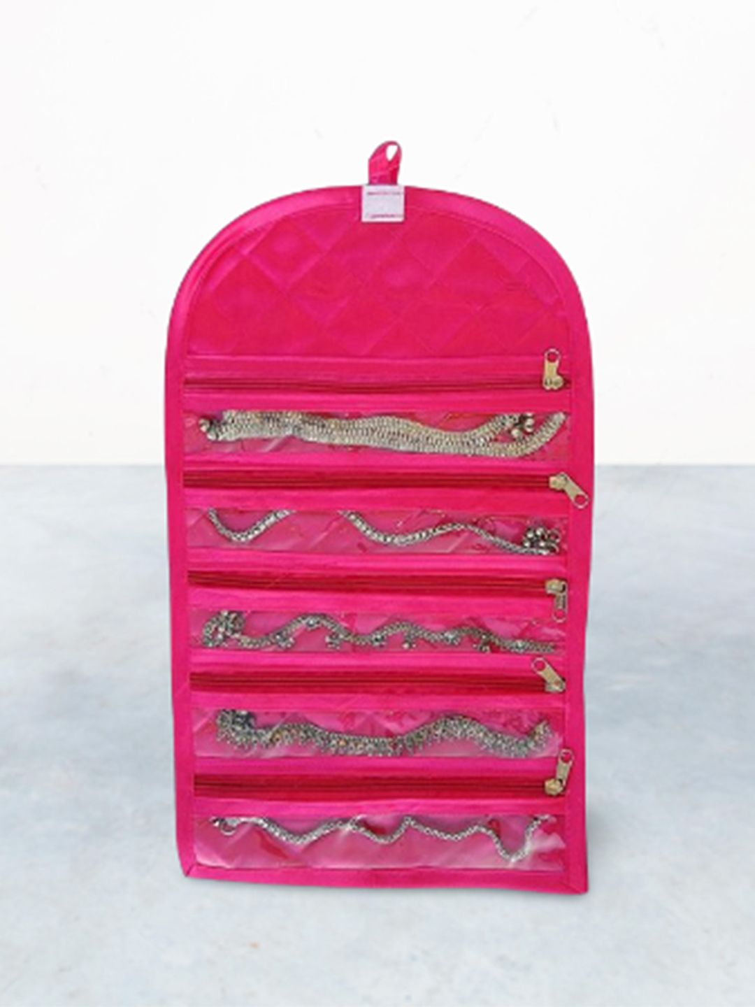 atorakushon Set Of 3 Pink Solid Makeup Bag Organisers Price in India