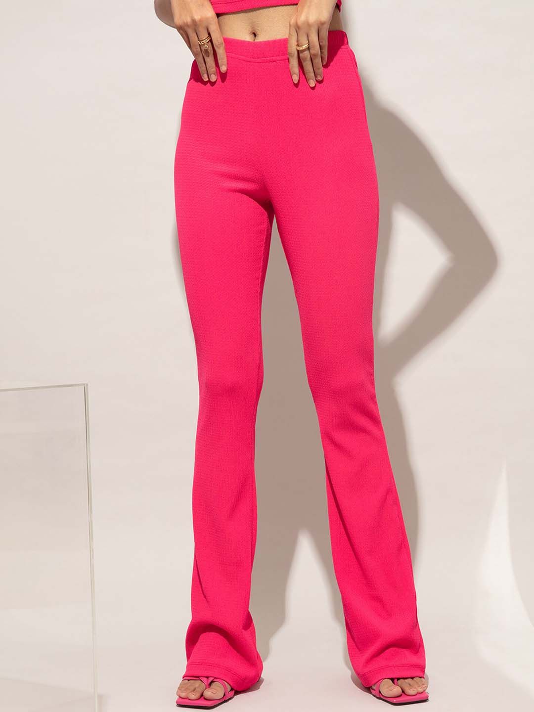 20Dresses Women Pink High-Rise Trousers Price in India