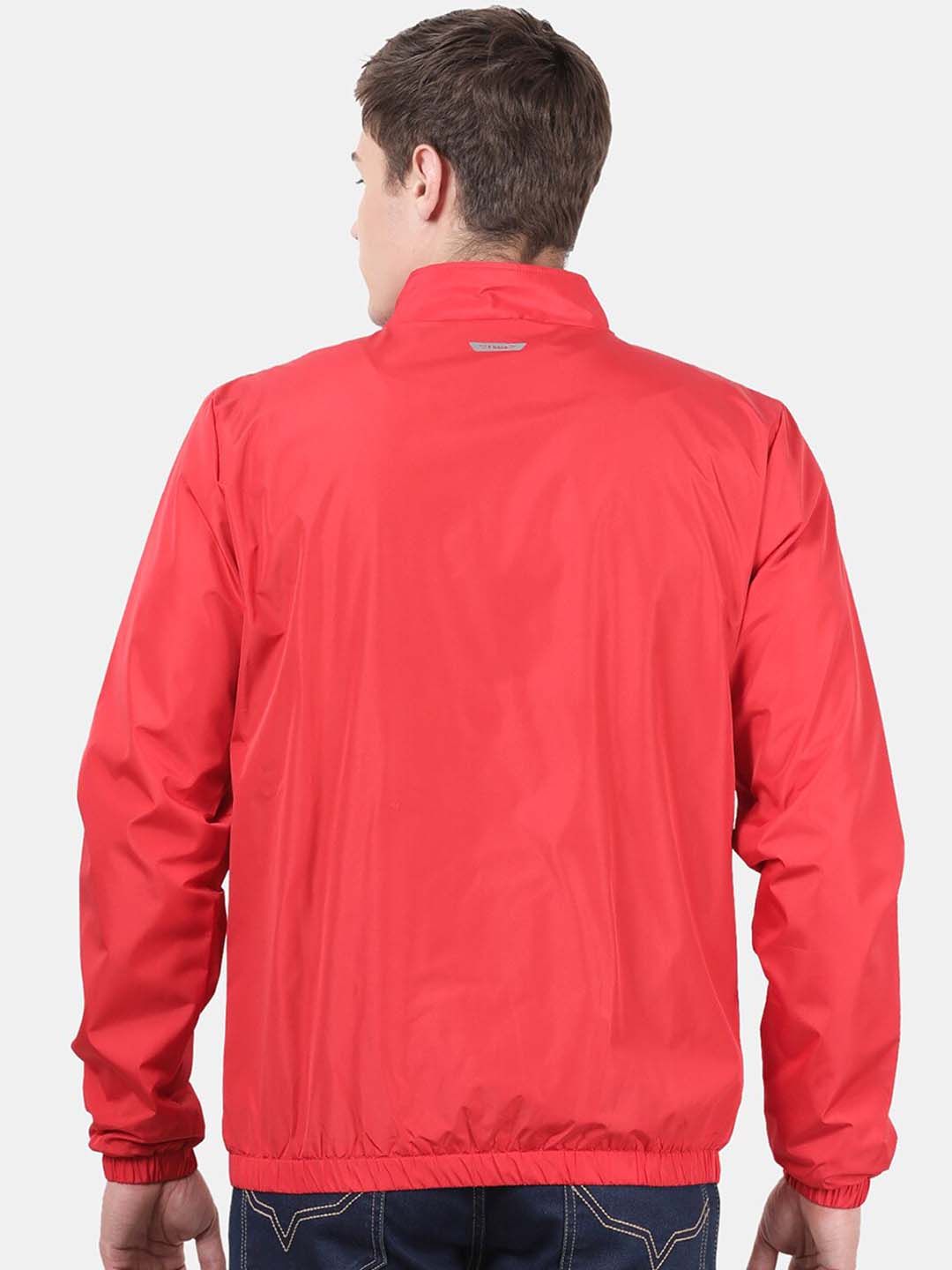 Buy t-base Men Red Windcheater Open Front Jacket - Jackets for Men