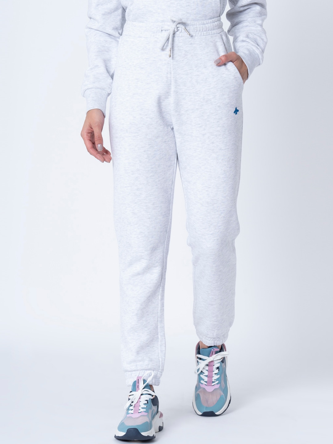 Mode by Red Tape Women Grey Melange Solid Joggers Price in India