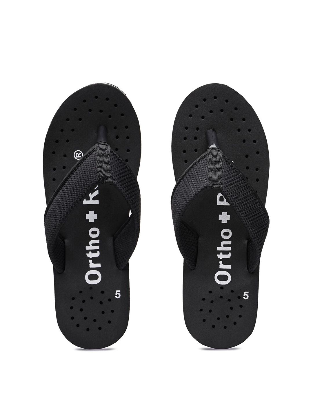 Ortho Rest Women Black & White Printed Rubber Thong Flip-Flops Price in India