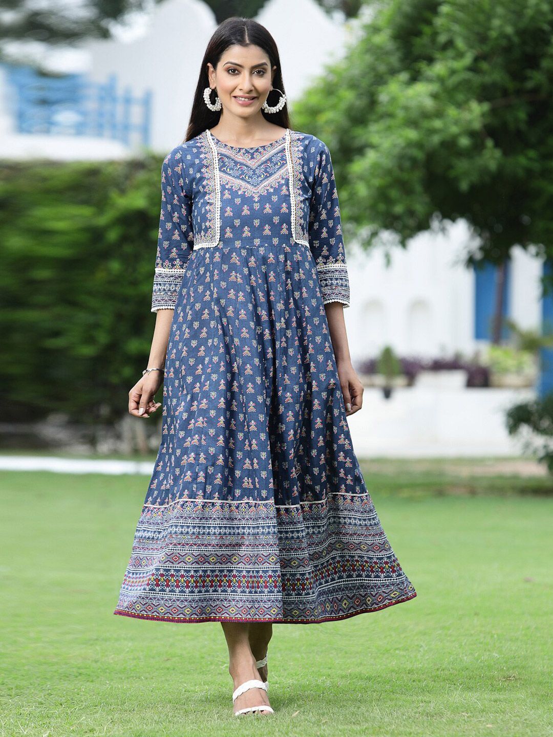 Juniper Blue Ethnic A-Line Maxi Dress Price in India