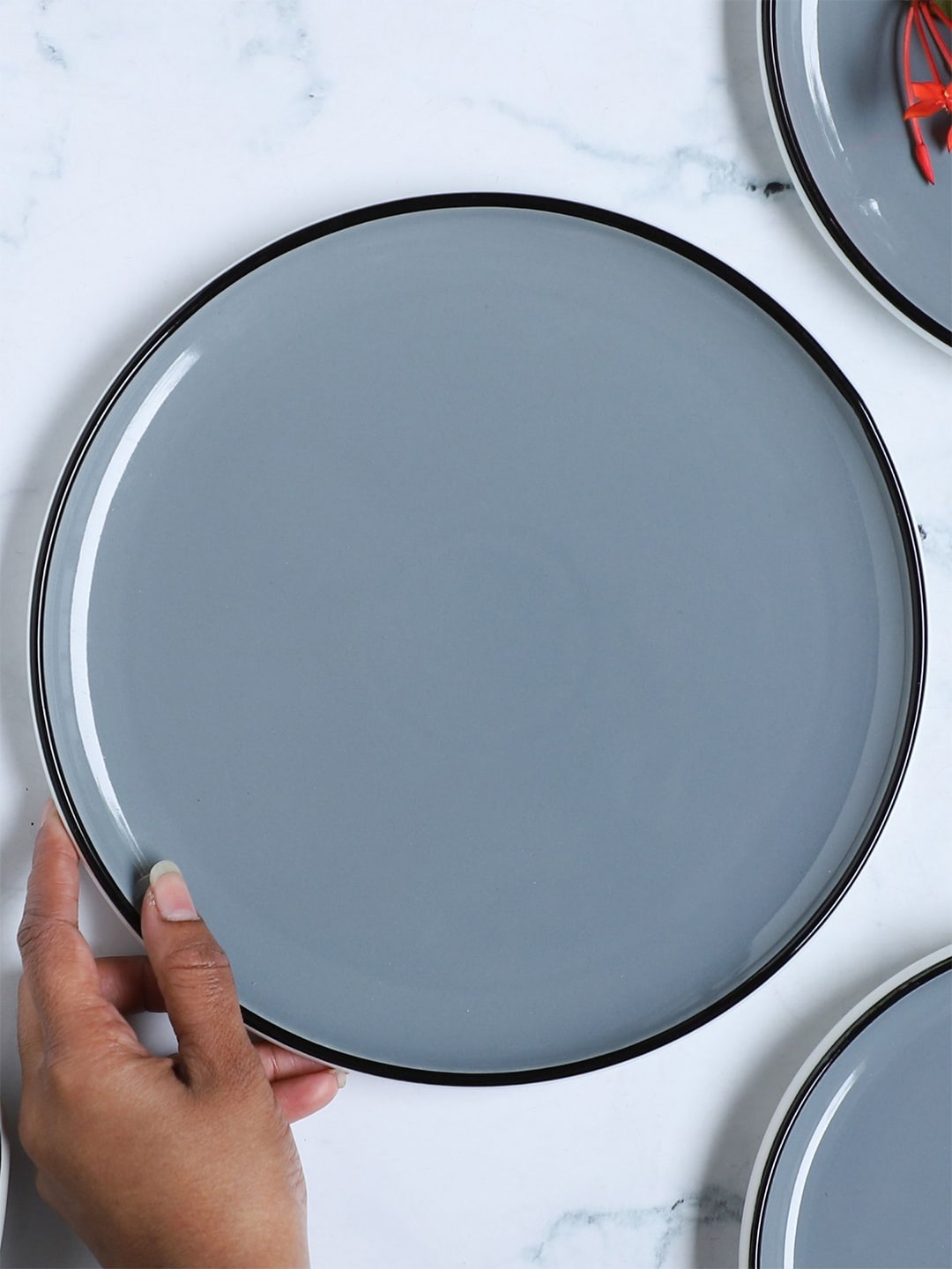 Nestasia Grey and White Round Ceramic Side Plate Price in India