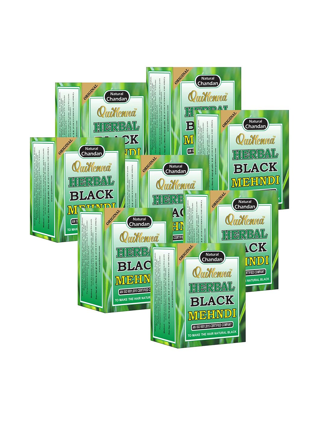 QUIKHENNA Set of 8 Herbal Mehndi Black 520 g