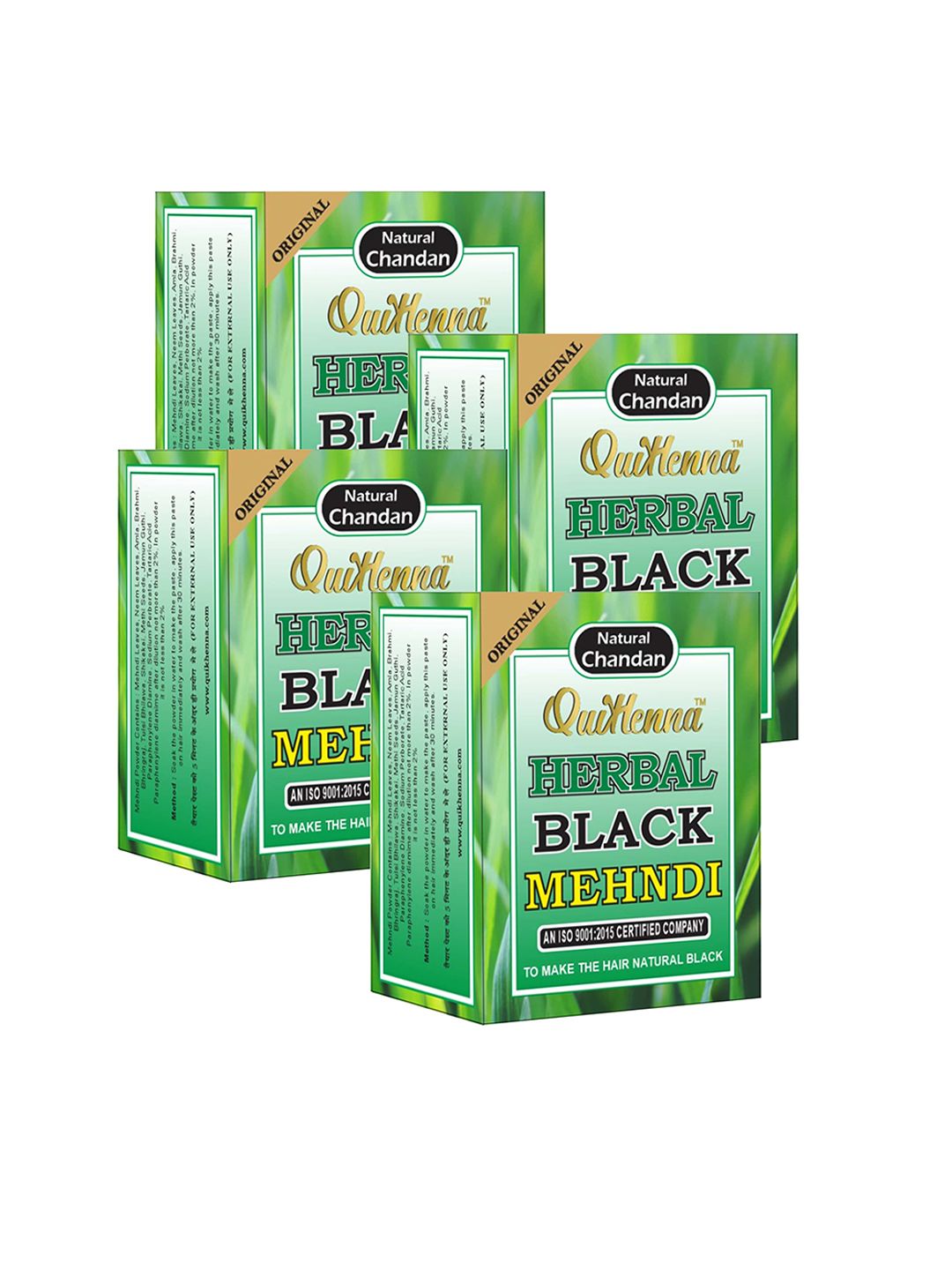 QUIKHENNA Set Of 4 Black Mehndi Herbal Hair Colour 65gm