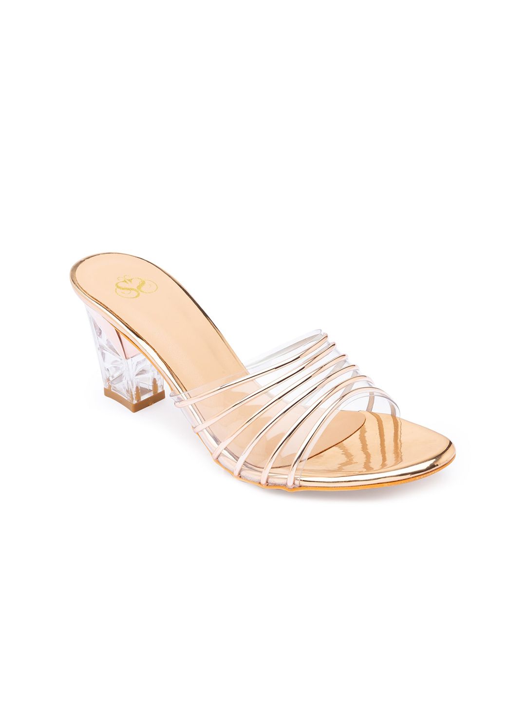 Sole To Soul women's Champagne Party Block Sandals Price in India