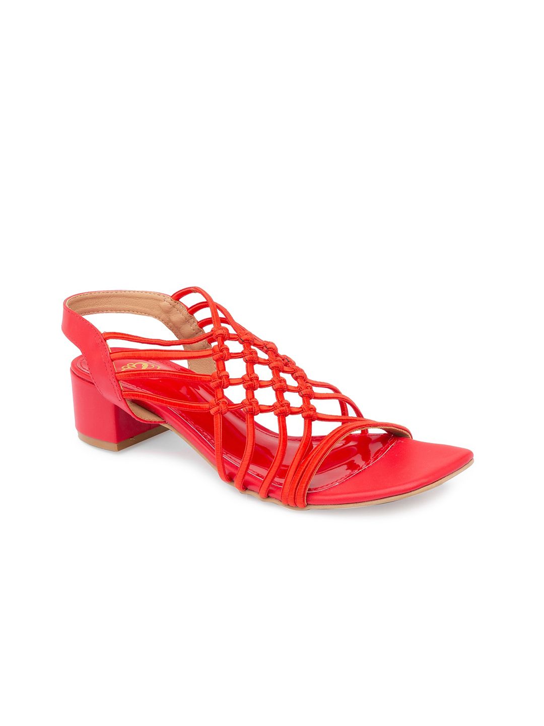 Sole To Soul Red Block Sandals with Tassels Price in India