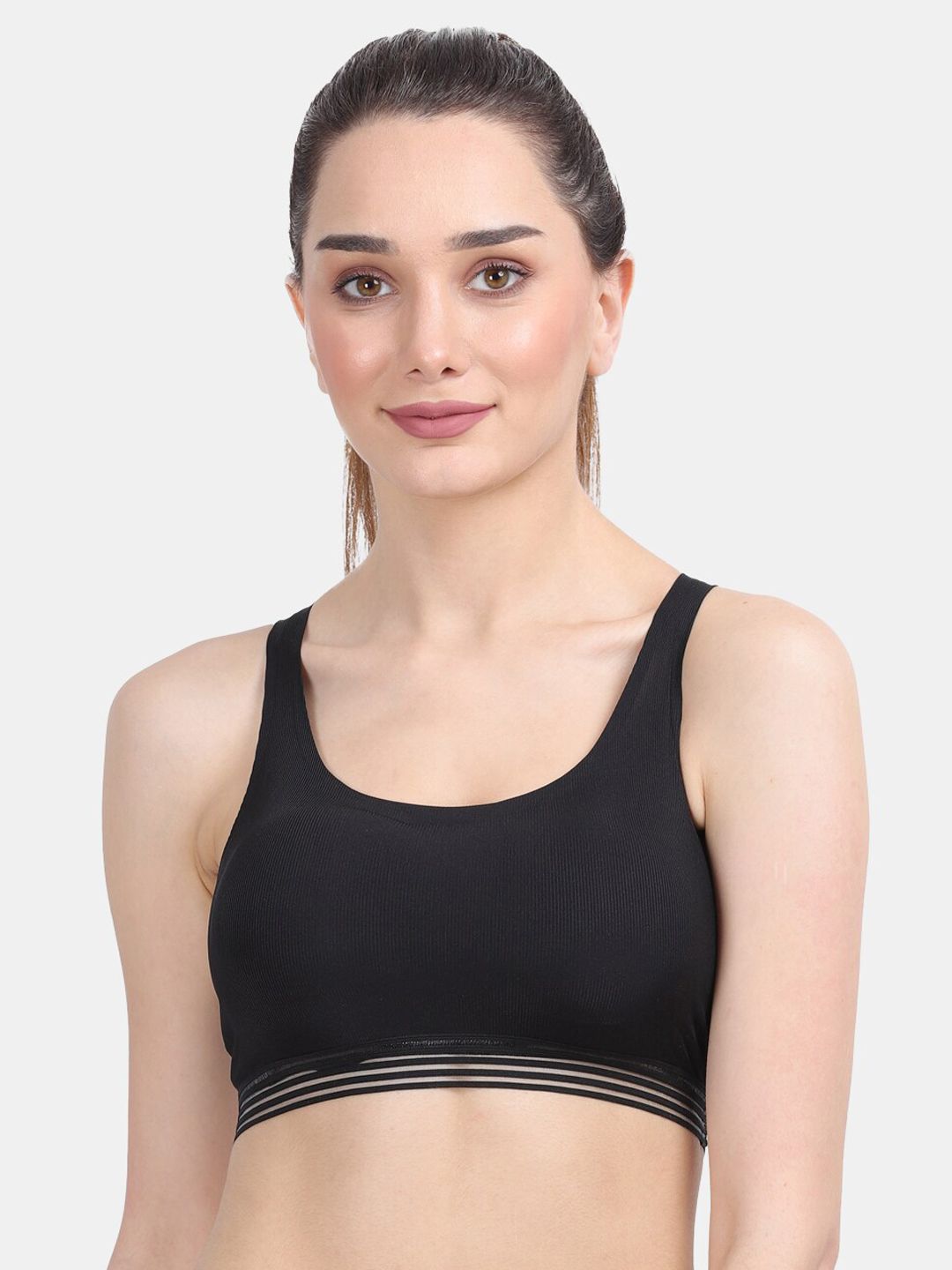 Amour Secret Black Workout Yoga Bra - Lightly Padded Dry Fit Price in India