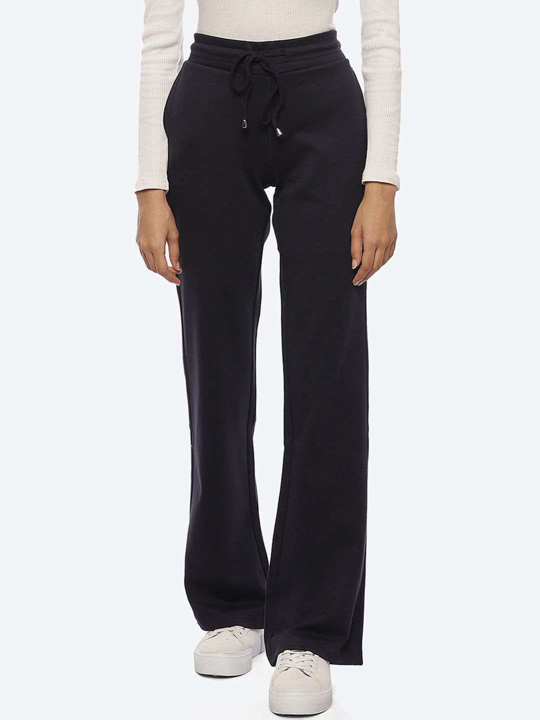 Lakshita Women Navy Blue Parallel Trousers Price in India