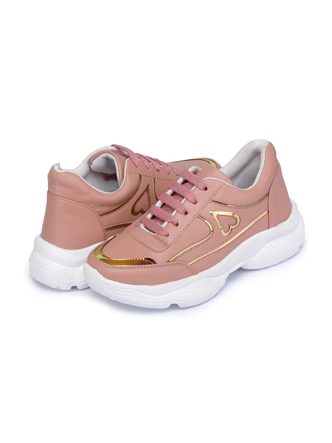 BOOTCO Women Peach-Coloured Sneakers Price in India