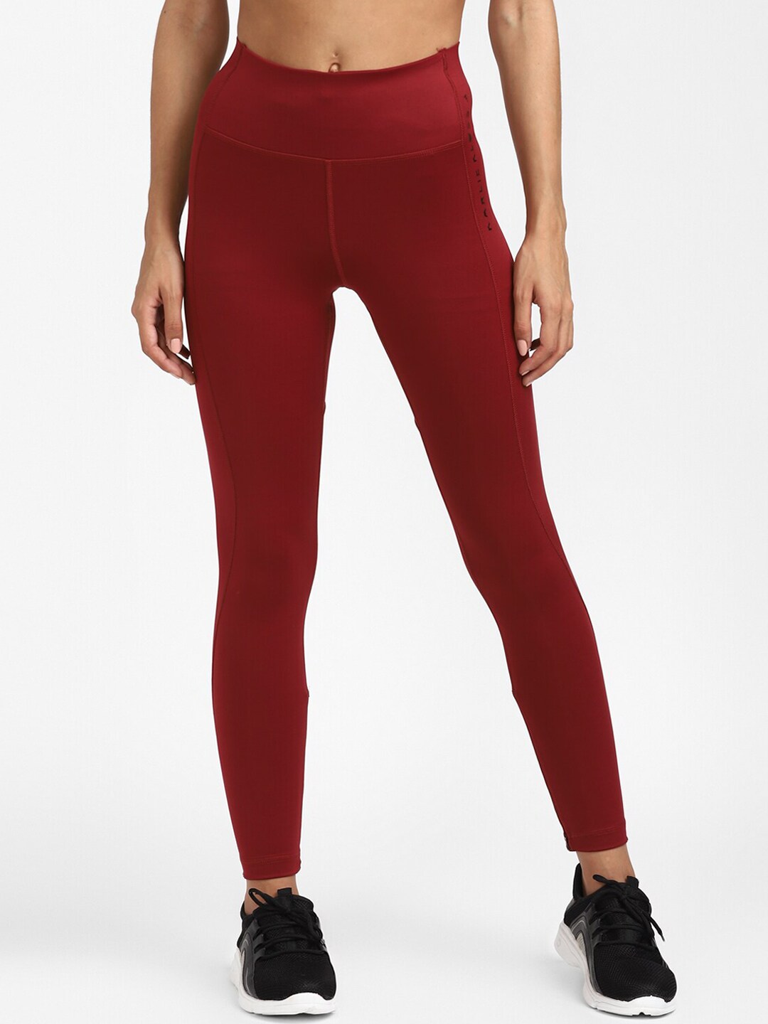 ADIDAS Women Maroon Solid Tights Price in India