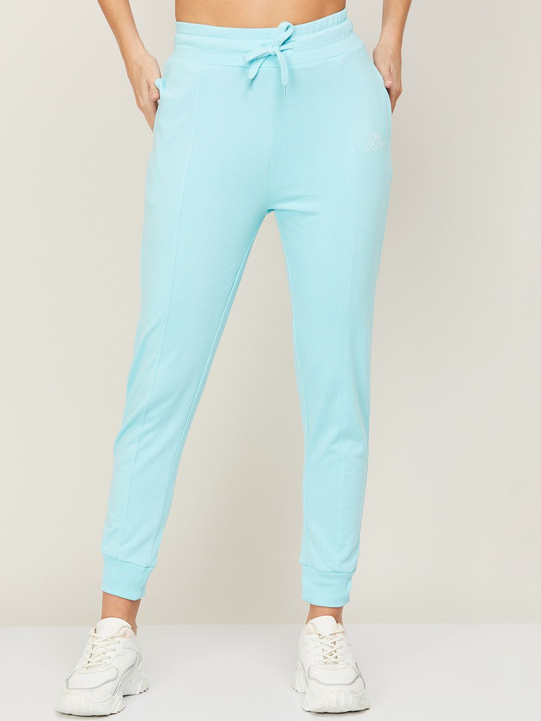 Kappa Women Blue Solid Cotton Joggers Price in India