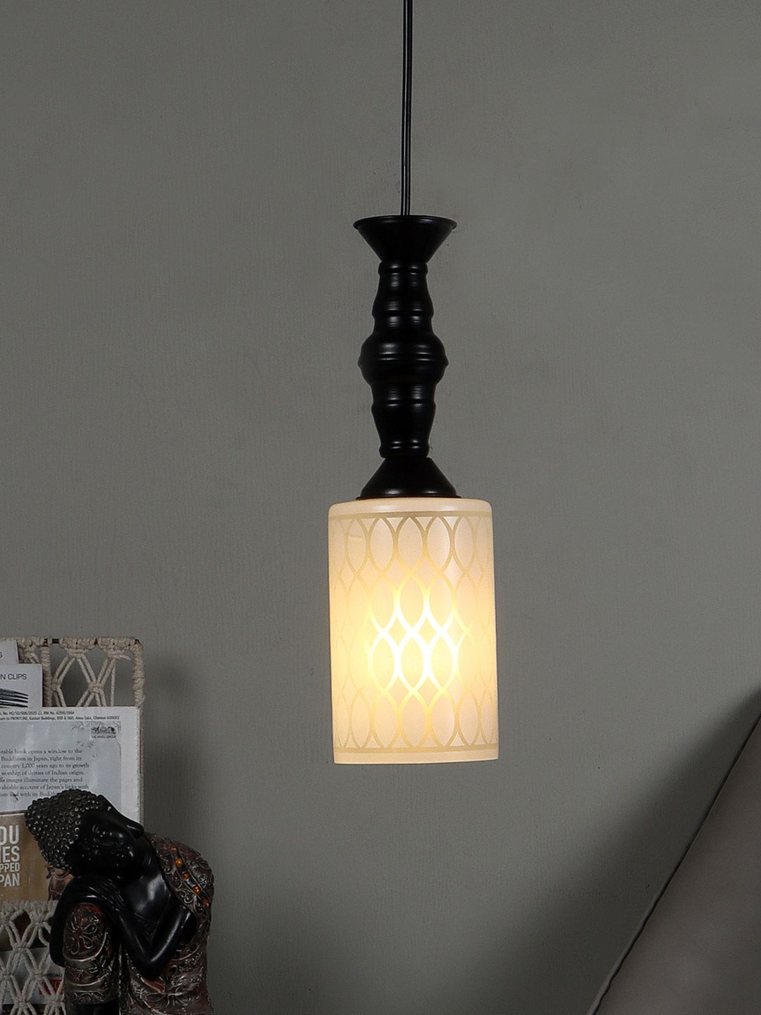 MFD HOME FURNISHING White Printed Glass Ceiling Lamps Price in India