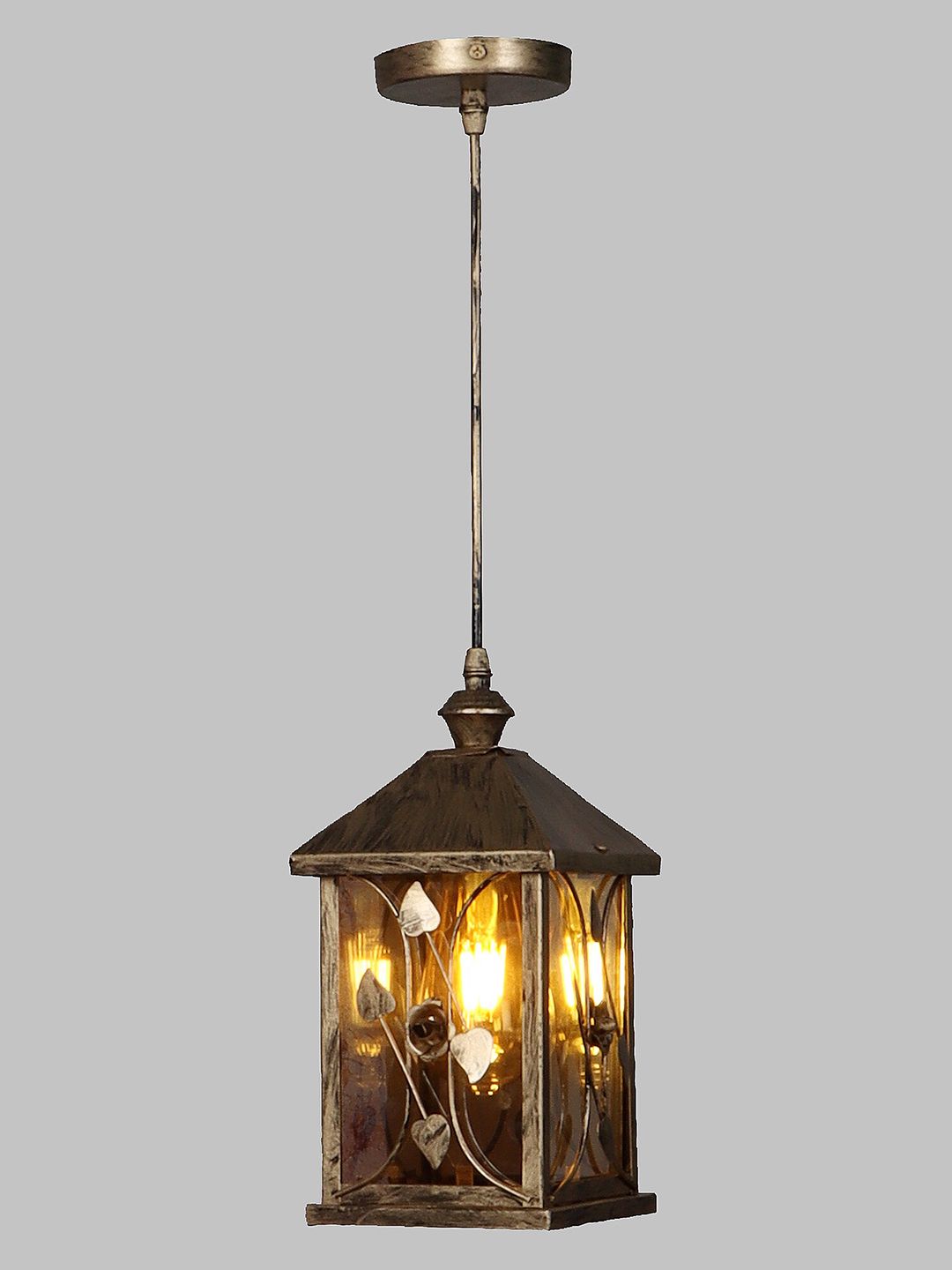 MFD HOME FURNISHING Gold Coloured Solid Theme Vintage Ceiling Lamp Price in India