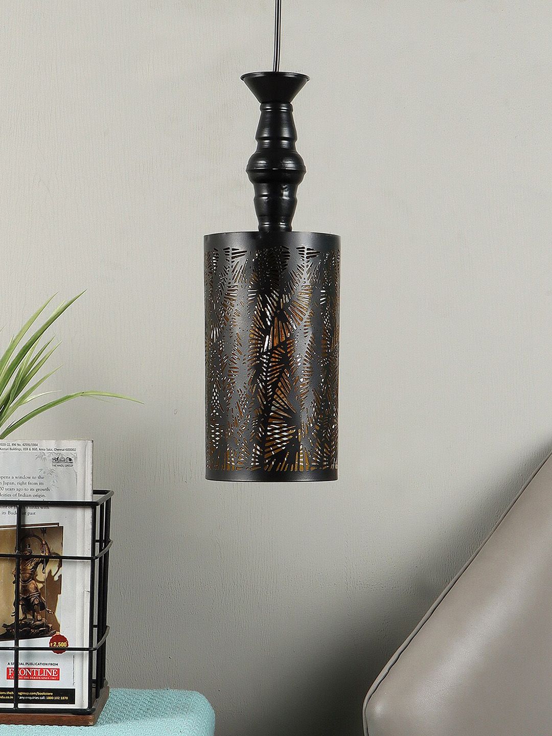 MFD HOME FURNISHING Black Textured Ceiling Lamps Price in India