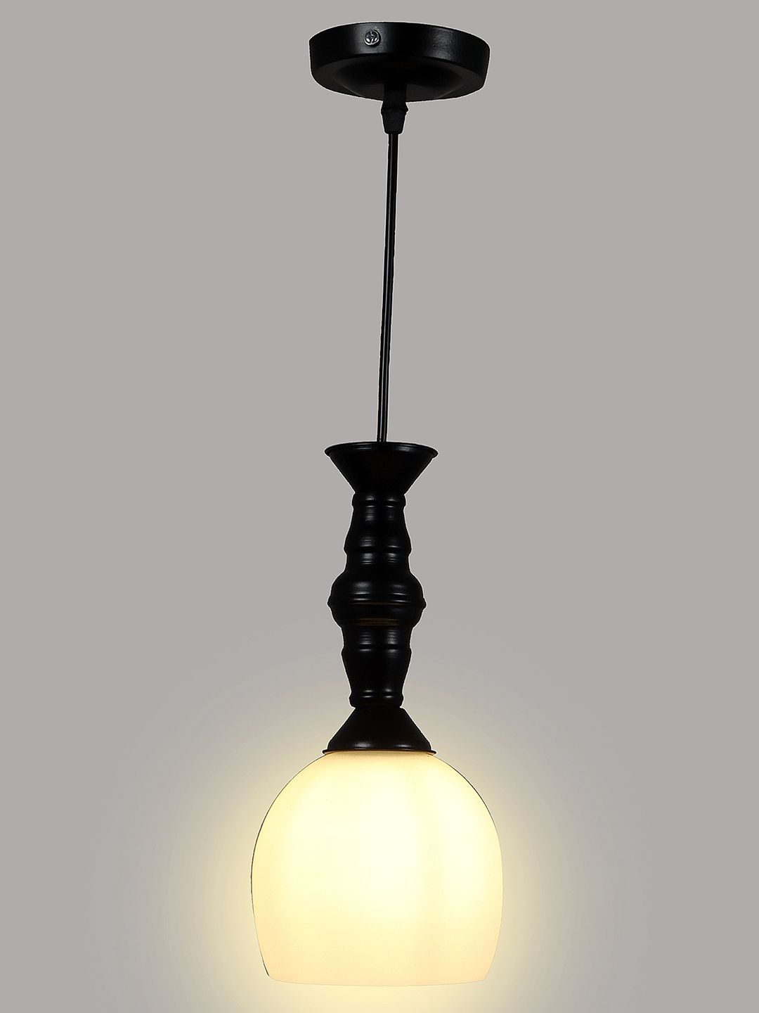 MFD HOME FURNISHING White & Black Solid Glass Ceiling Lamp Price in India