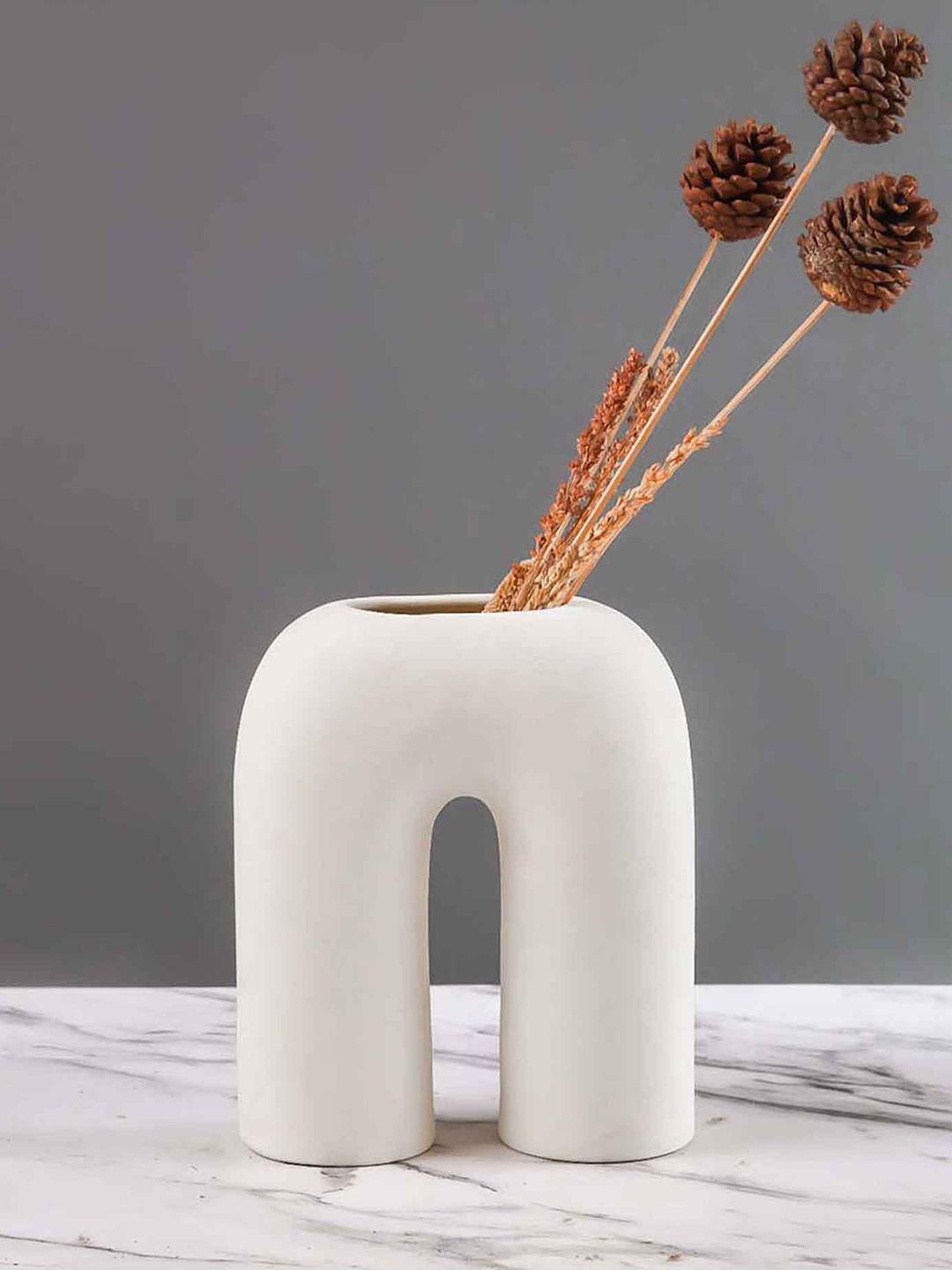 PUREZENTO White Solid Ceramic Vases Price in India
