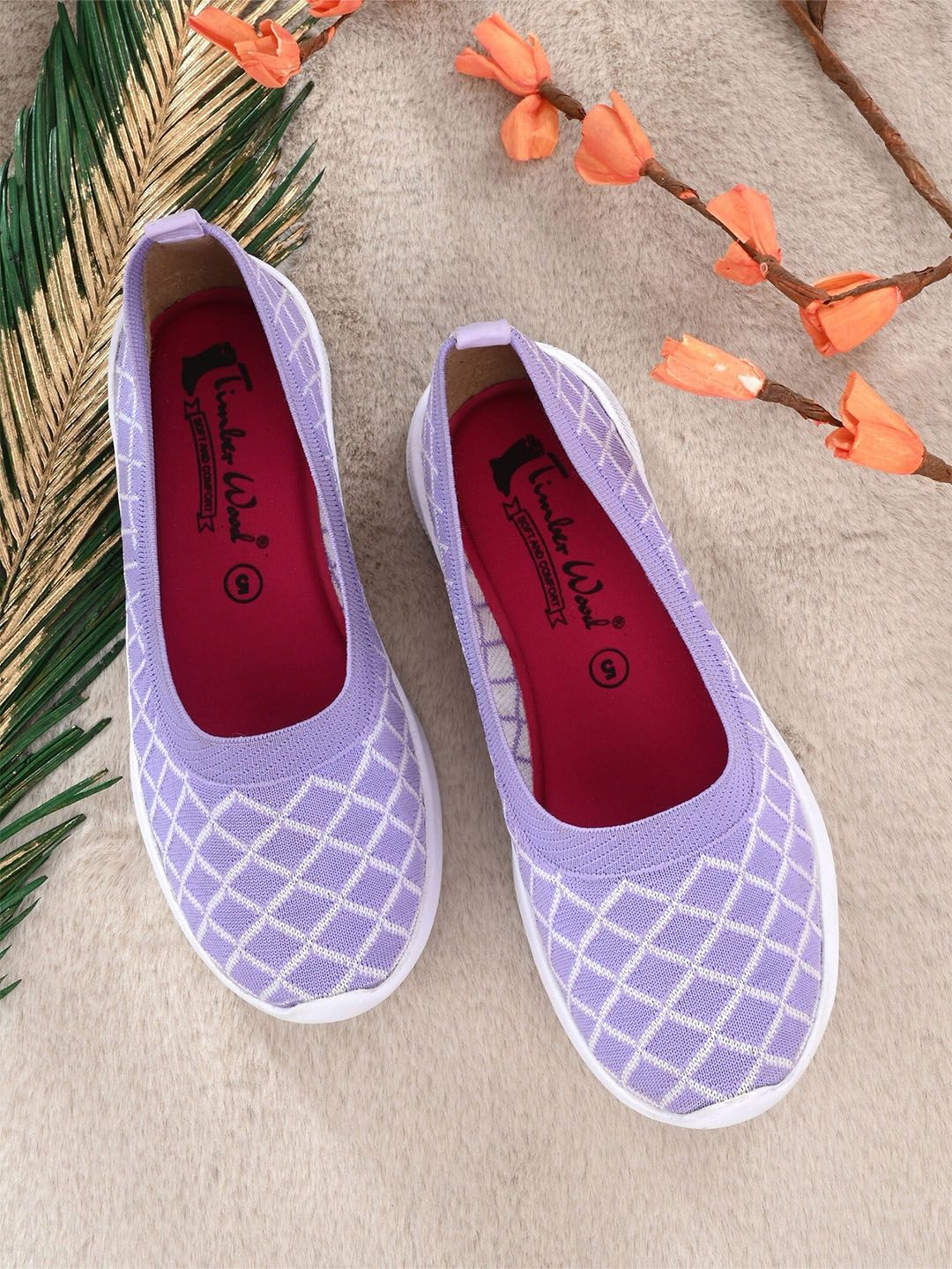 TimberWood Women Purple Textile Walking Non-Marking Shoes Price in India