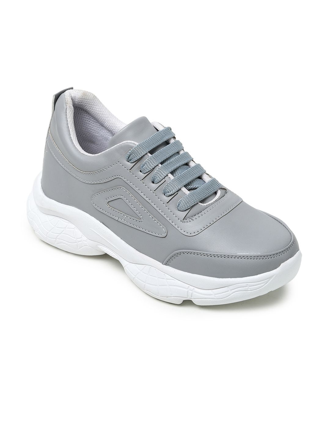 BOOTCO Women Grey Solid Sneakers Price in India