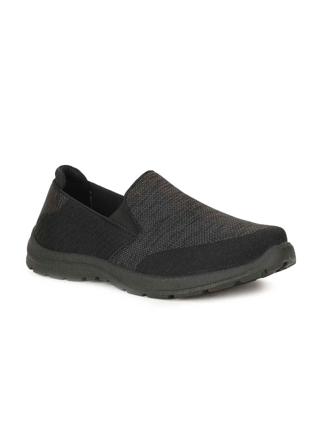 Bata Men Black Woven Design Slip-On Sneakers