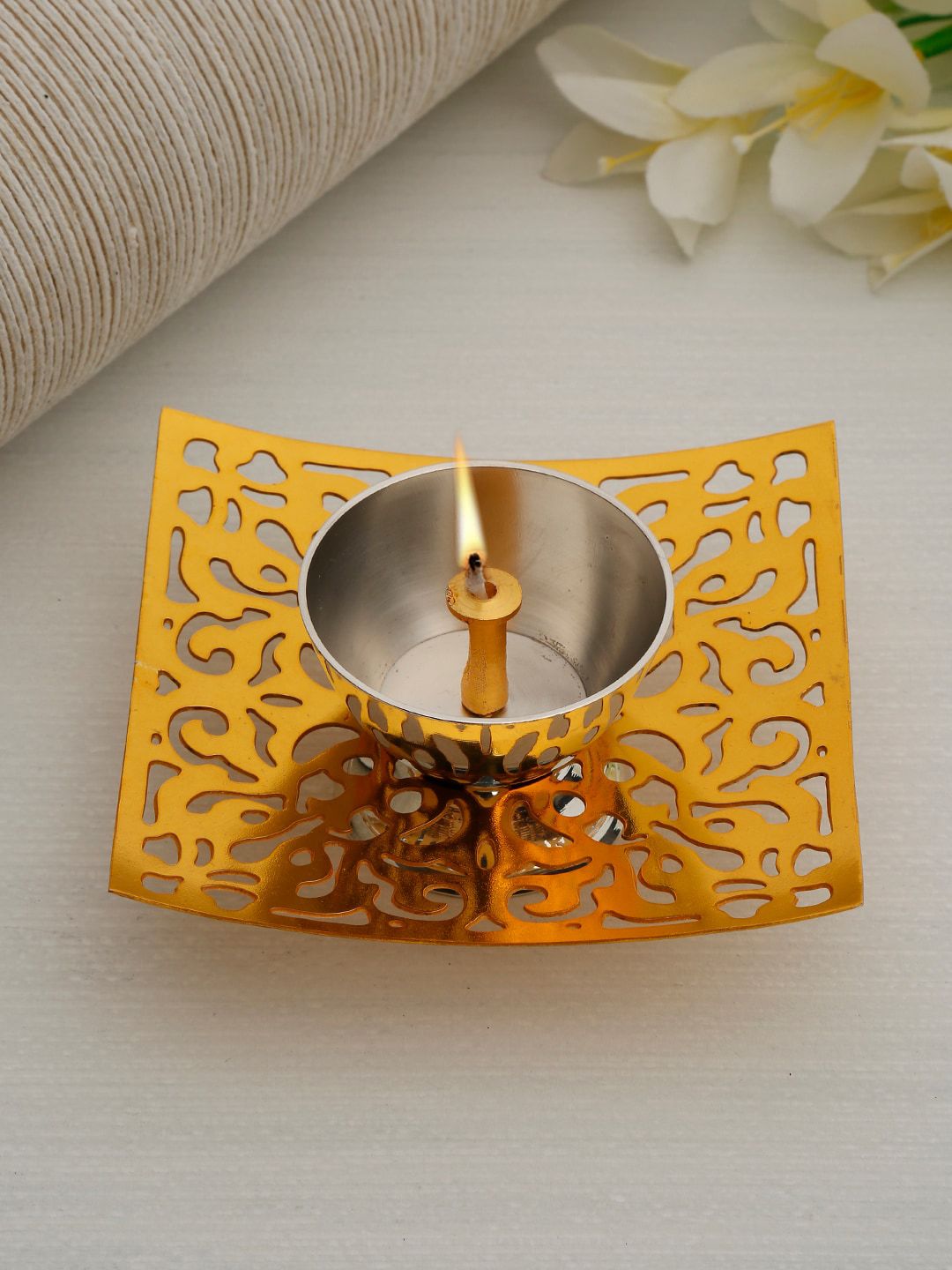 EK BY EKTA KAPOOR Gold Toned Brass Diya Stand Price in India