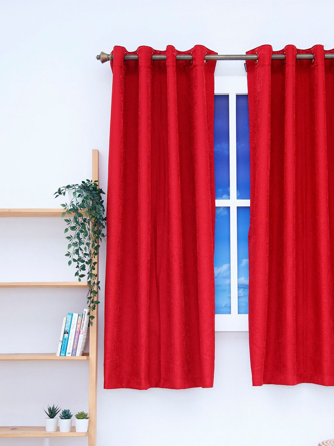 Ariana Red Sel Design Black Out Window Curtain Price in India