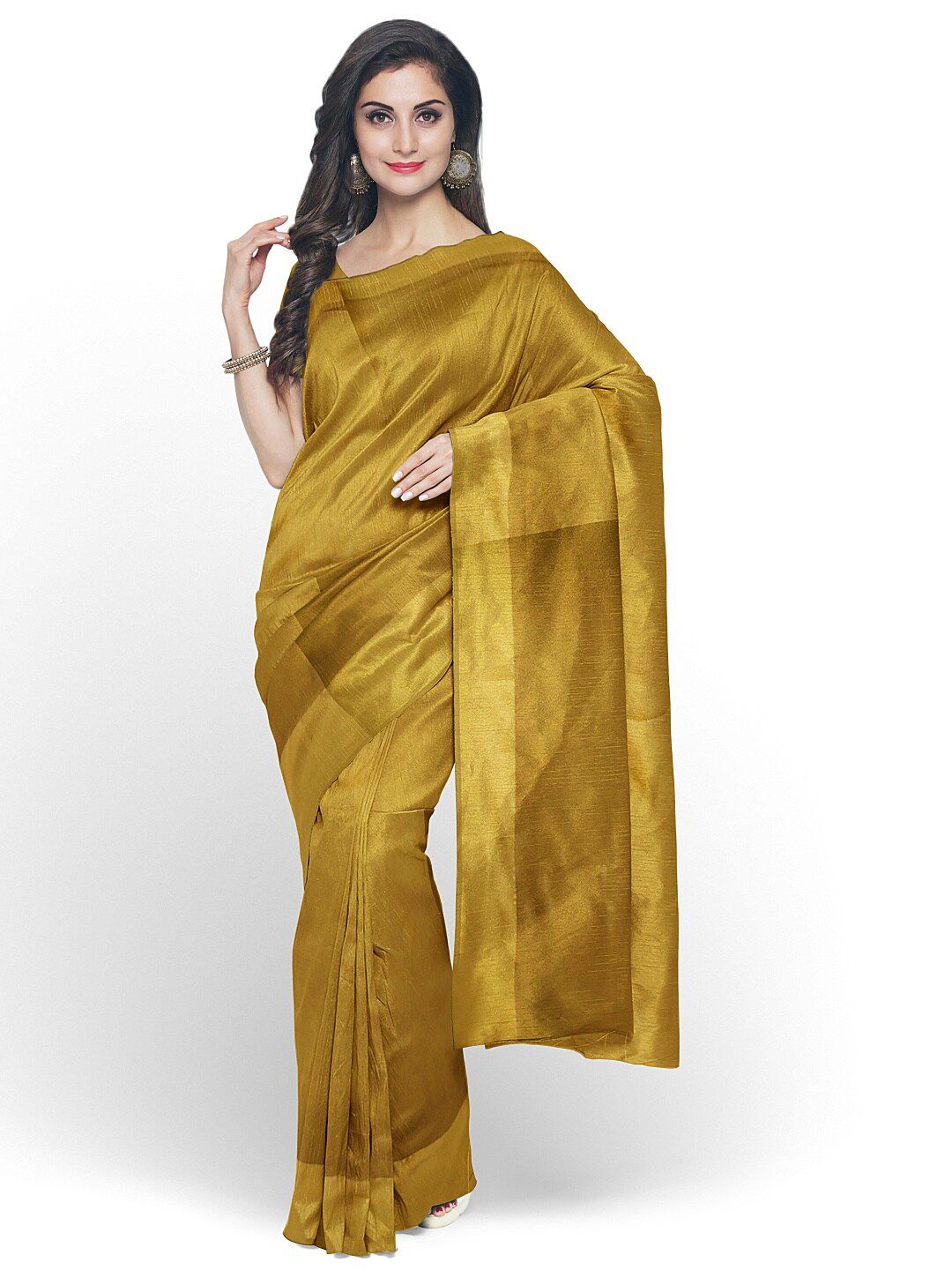 KALINI Gold-Toned Silk Cotton Ready to Wear Sungudi Saree Price in India