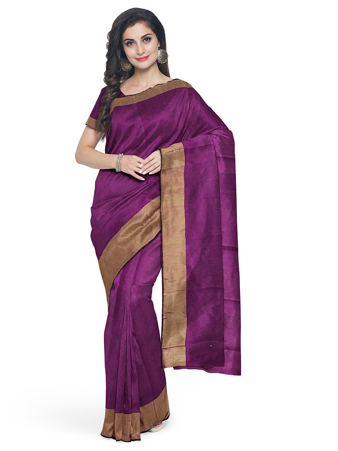 KALINI Burgundy & Brown Silk Cotton Ready to Wear Sungudi Saree Price in India