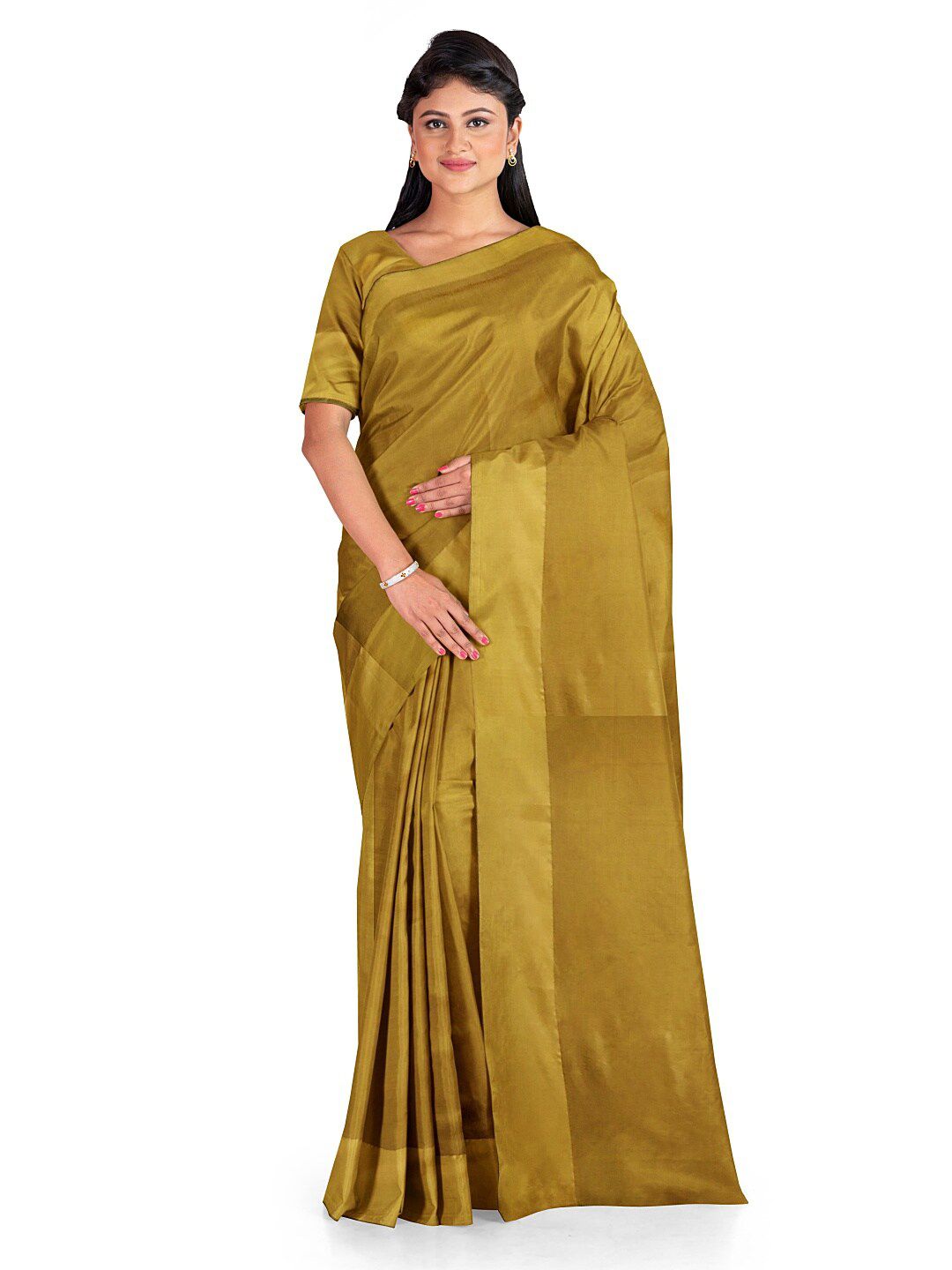 KALINI Gold-Toned Silk Cotton Sungudi Saree Price in India