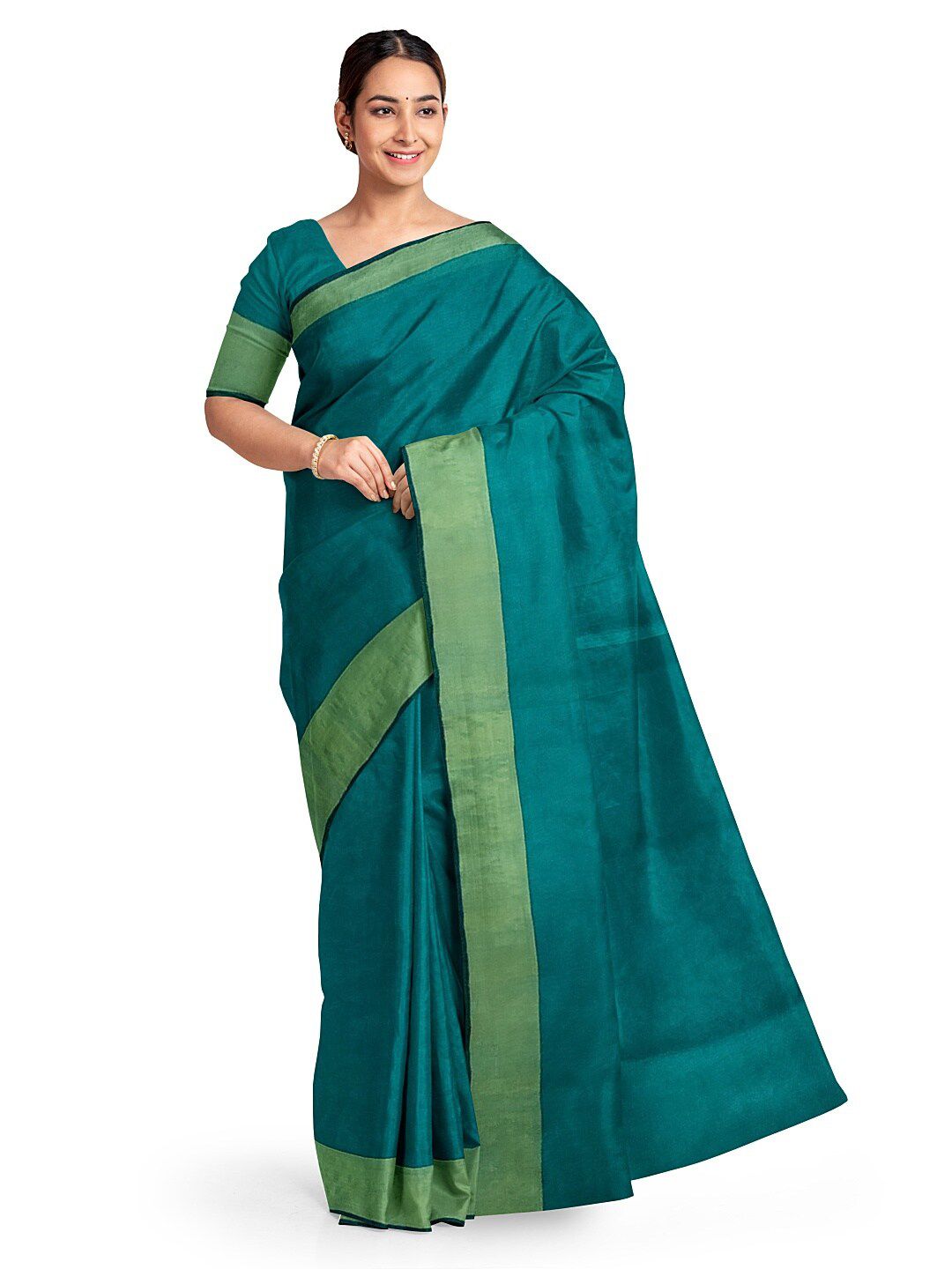 KALINI Green Silk Cotton Sungudi Saree Price in India