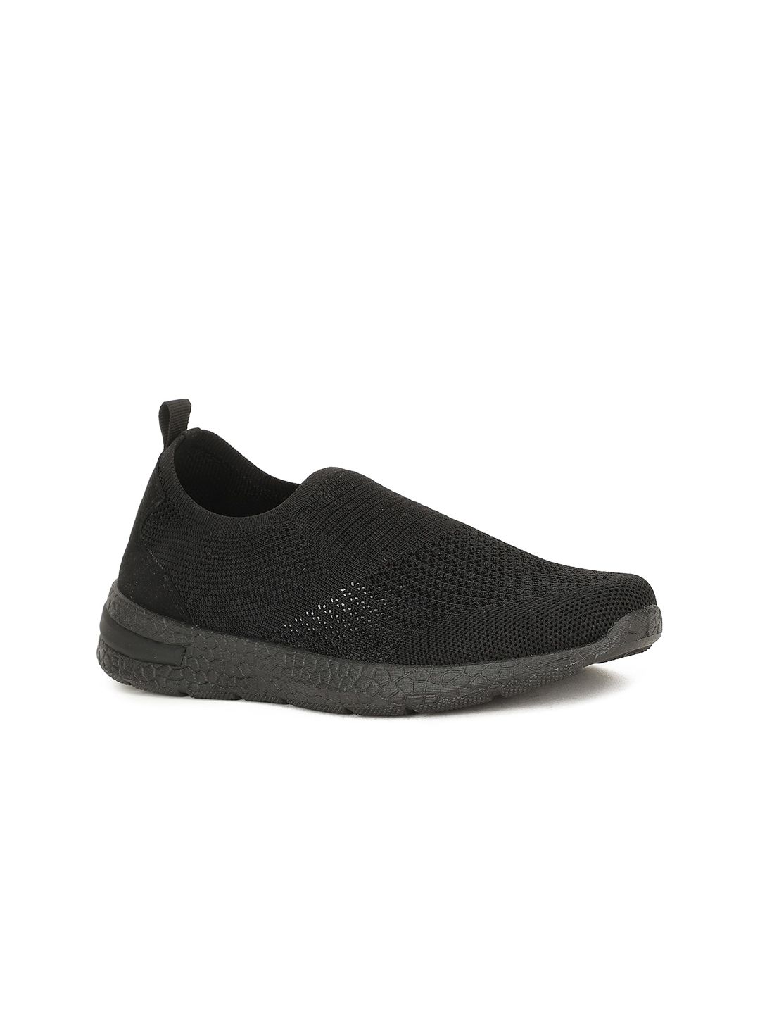 Bata Women Black Woven Design Slip-On Sneakers Price in India