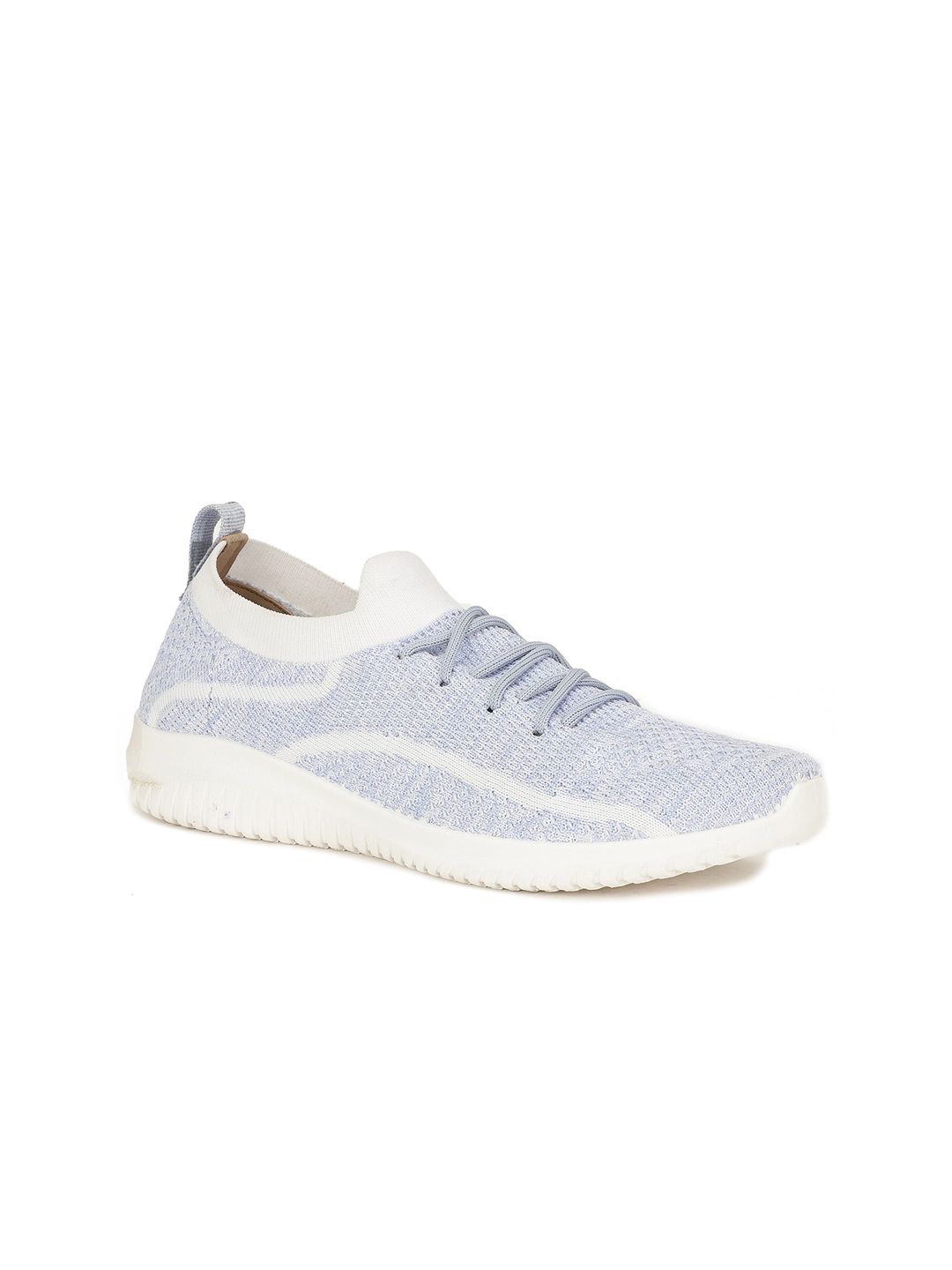 Bata Women Blue Woven Design Lace-Up Sneakers Price in India