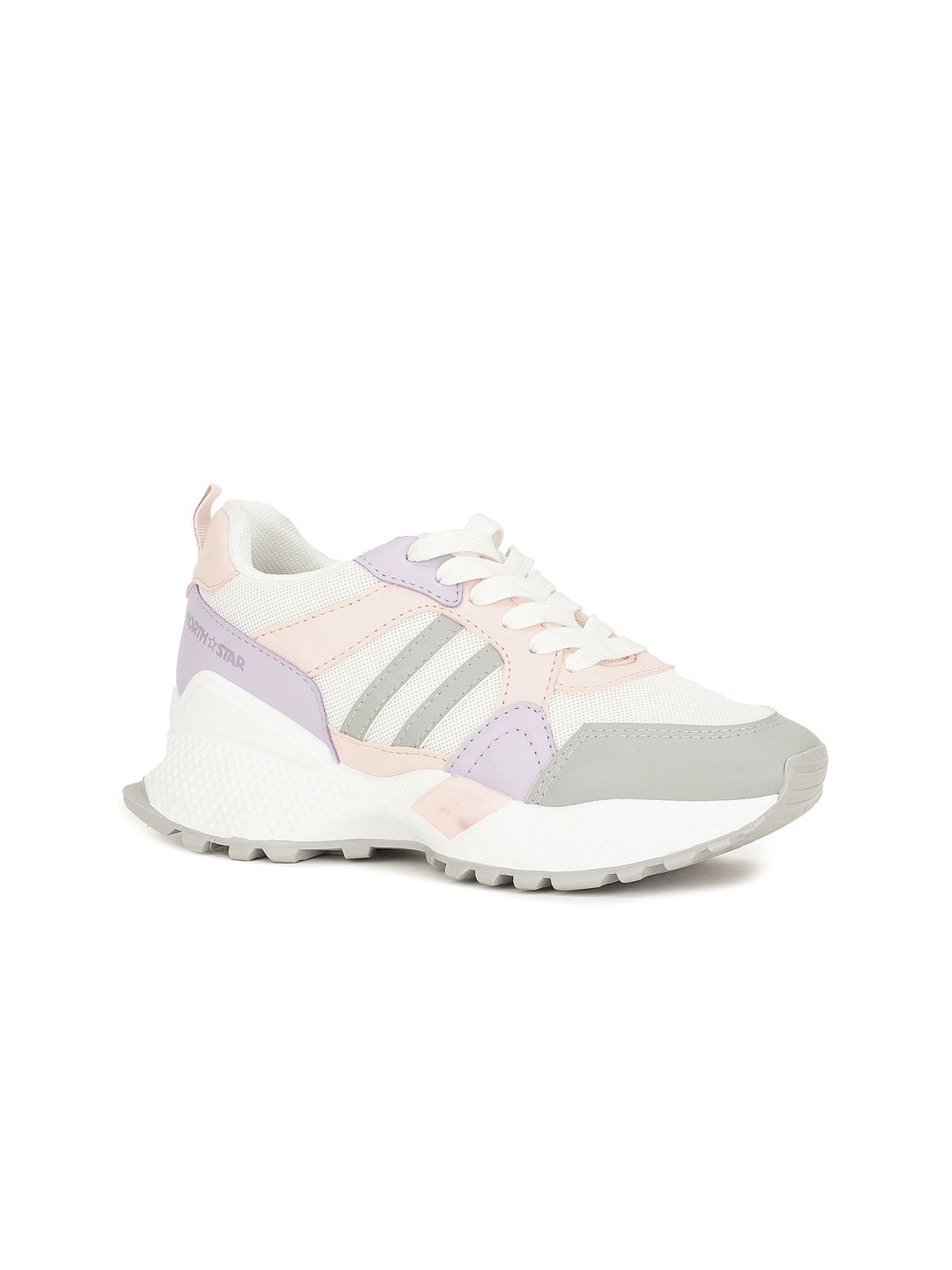 North Star Women White Colourblocked Sneakers Price in India