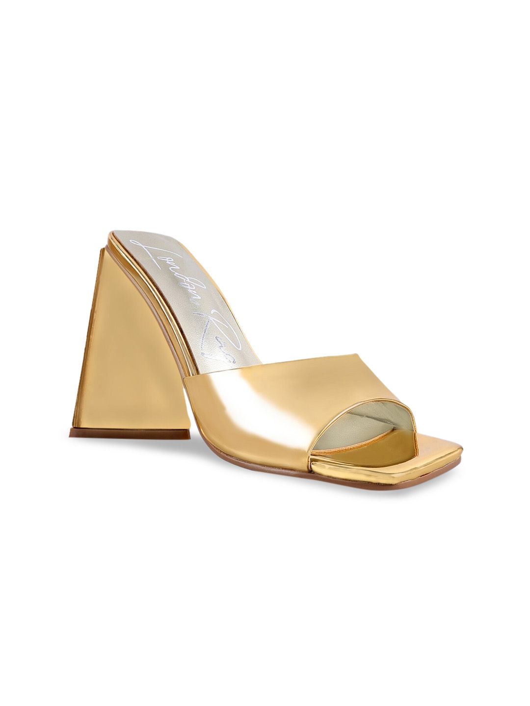 London Rag Women  Gold-Toned PU Party Block Pumps Price in India