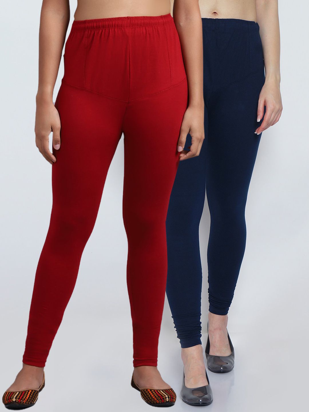 GRACIT Women Pack Of 2 Solid Churidar-Length Leggings Price in India