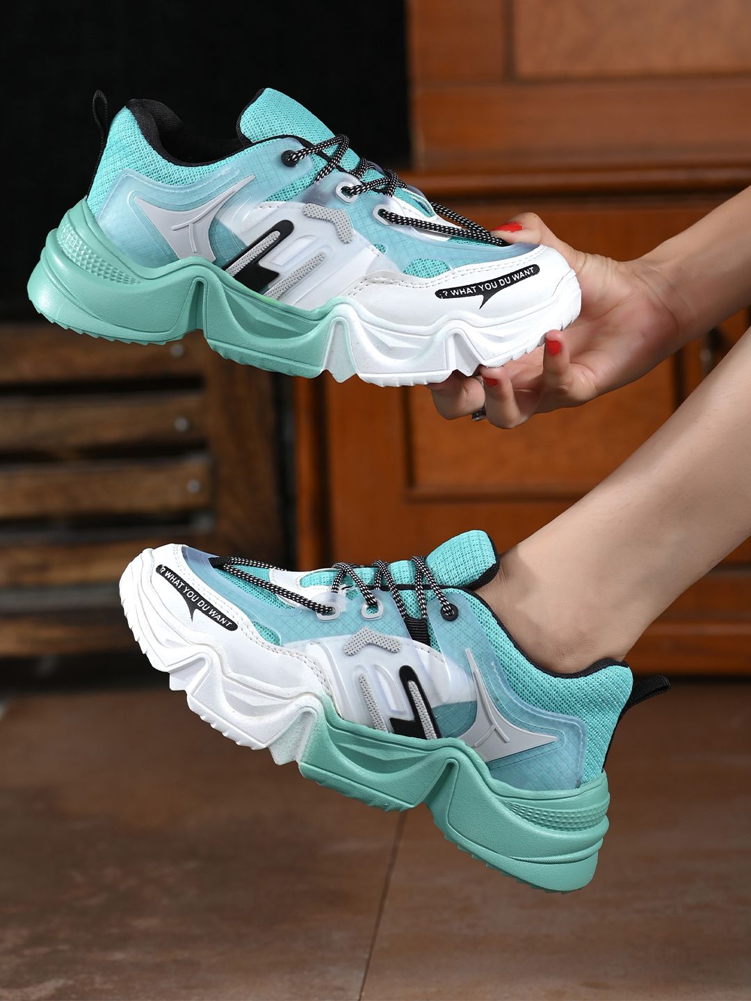 AfroJack Women Green Mesh Training Or Gym Shoes Price in India