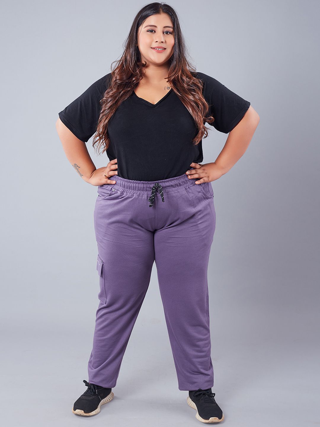 CUPID Women Lavender Solid Lounge Pants Price in India