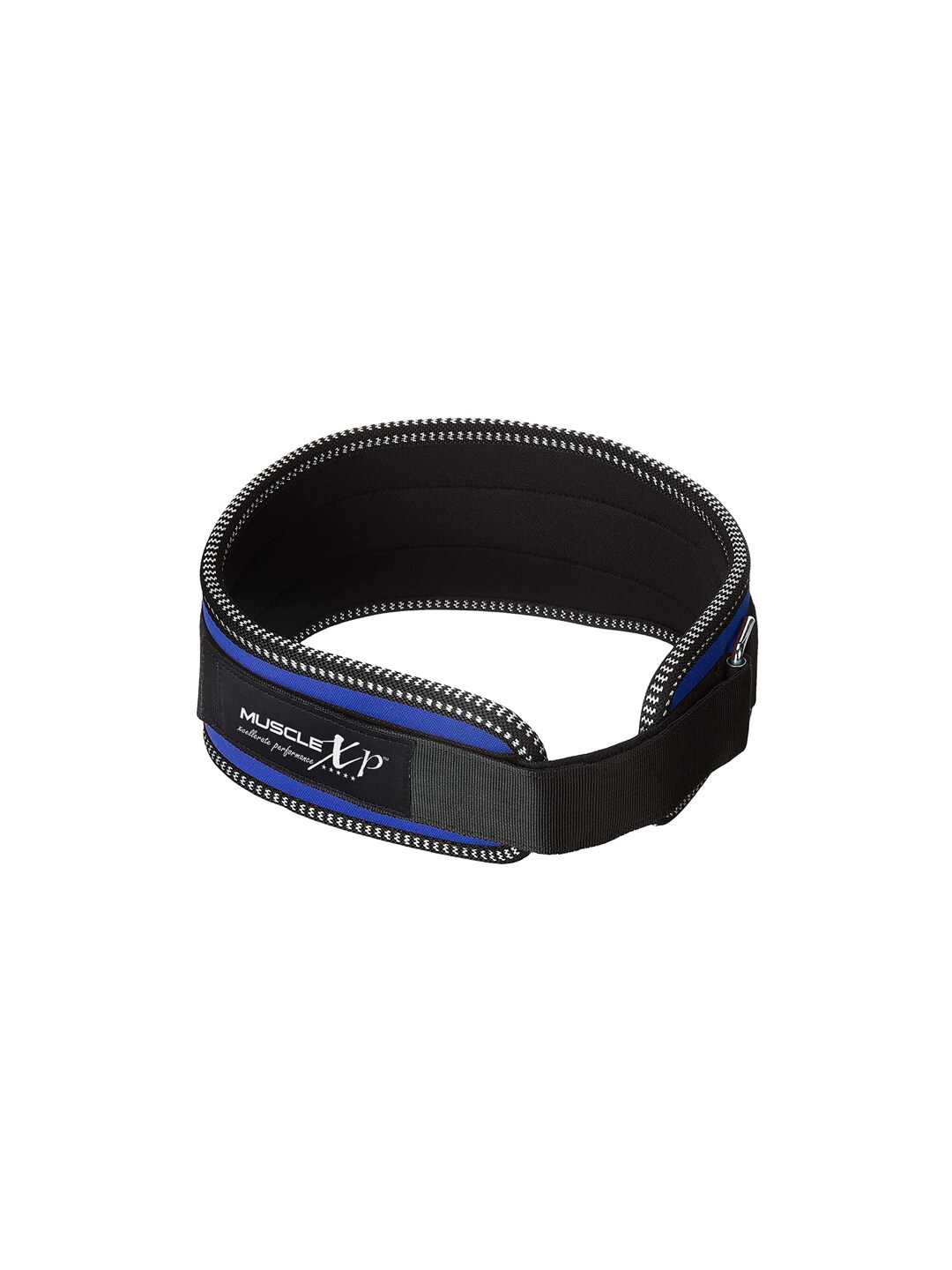 MUSCLEXP Black & Blue Solid Weight Lifting Gym Belt Price in India
